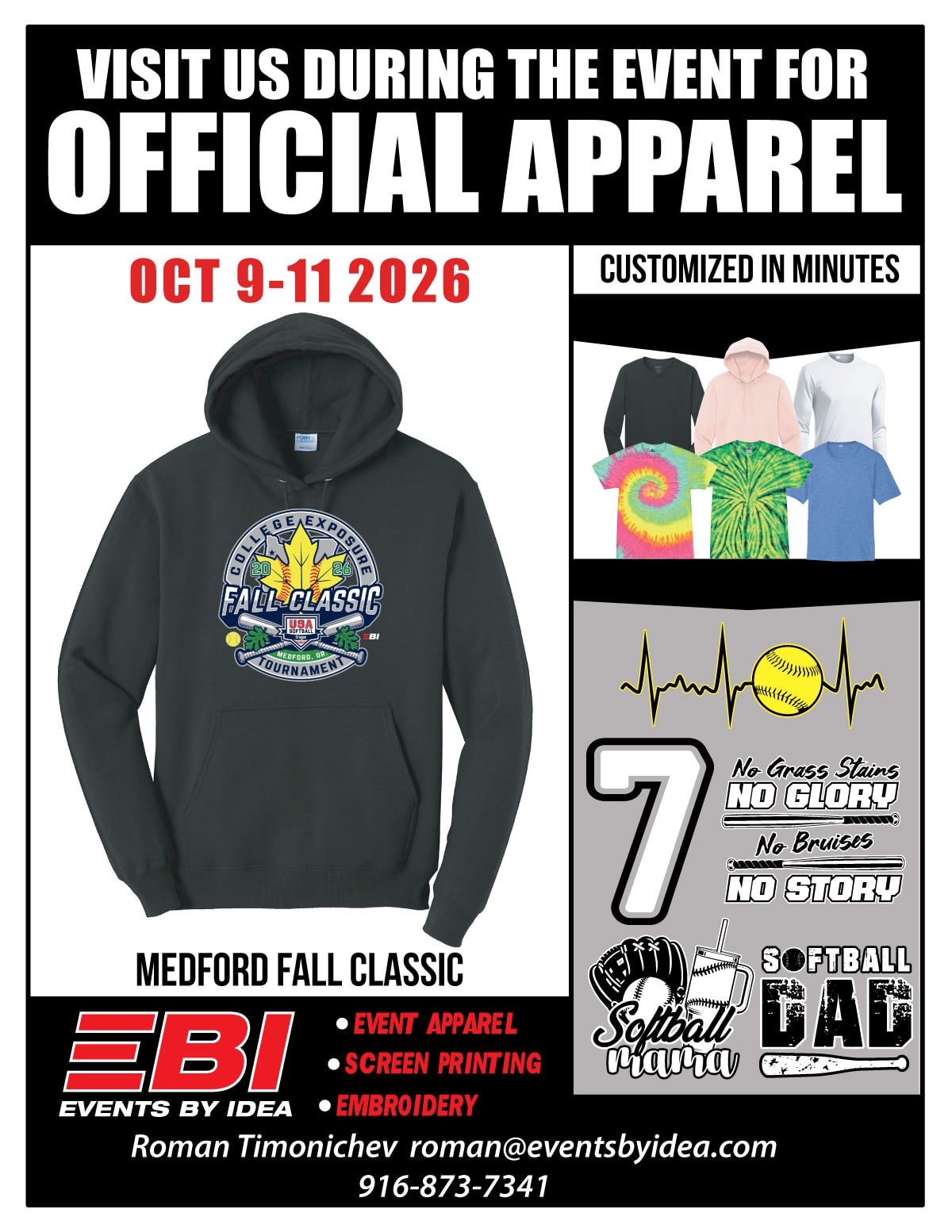 Official Apparel — Events By Idea at the Medford Fall Classic Oct 8-9 2026